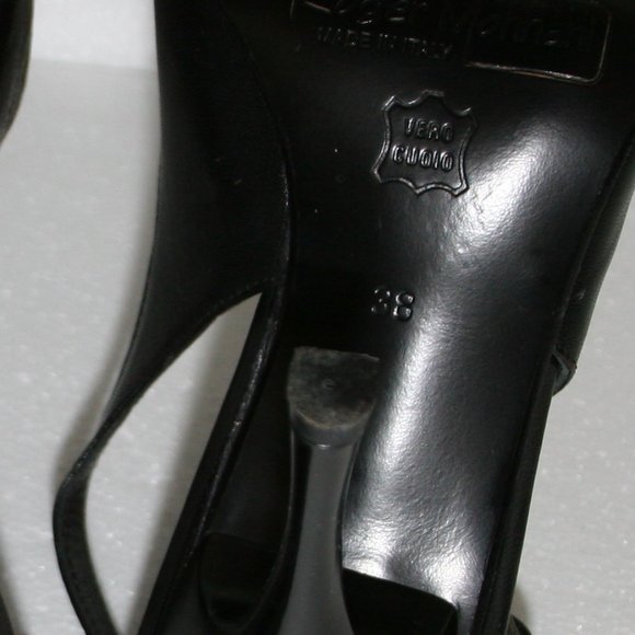 Roger Mohnani Black Leather Pumps /Italy Size 8/38 - Picture 10 of 10